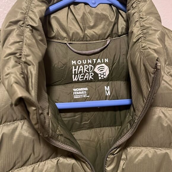 NWOT WOMEN’S SIZE MEDIUM RHEA RIDGE OLIVE GREEN MOUNTAIN HARDWEAR DOWN VEST - Picture 6 of 7